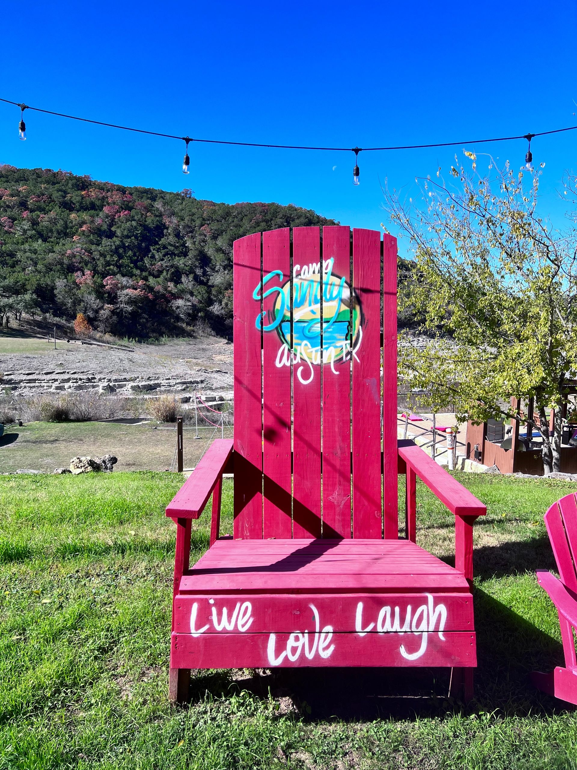 Big chair with Live Laugh Love