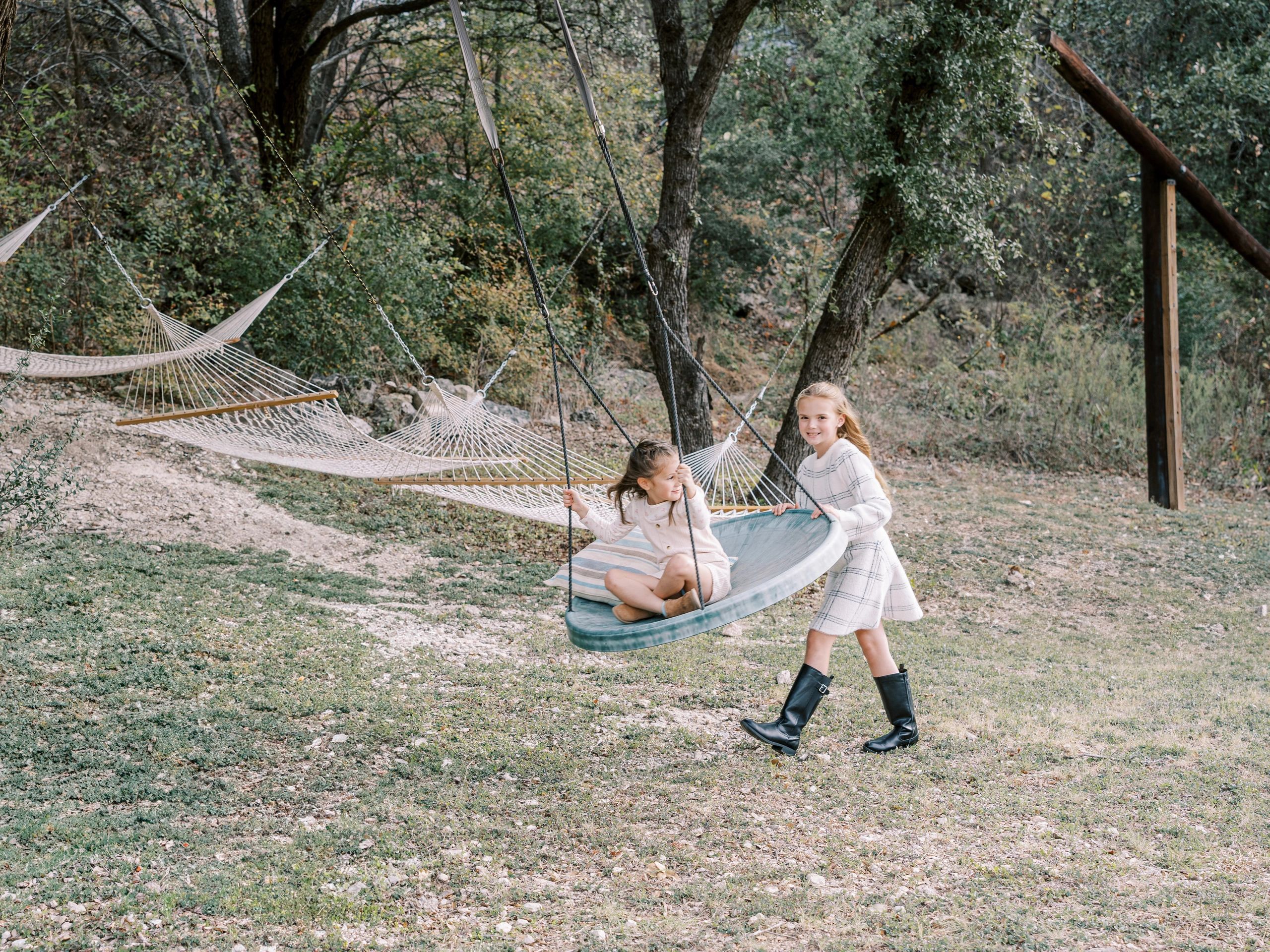 Kids in hammocks